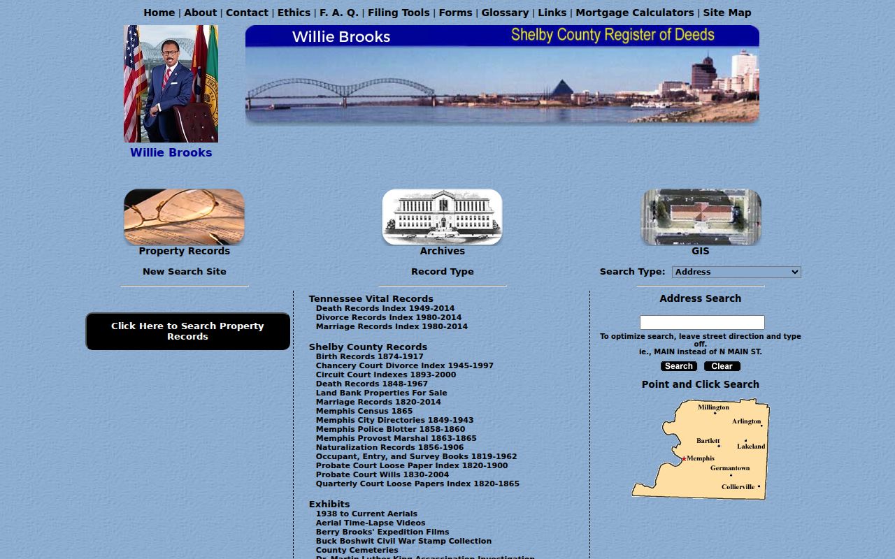 Collierville people search through the Shelby County Register index