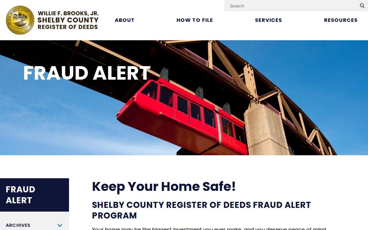 Collierville public records property fraud alert enrollment page